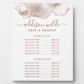 シックなホワイトマーブルゲートバラ金ゴールド価格メニュー フォトプラーク (正面)