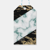 シックなホワイトマーブルゴールドフォイル絵を描テクスチャ誕生日 ギフトタグ (裏面)