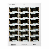 シックなホワイトマーブルゴールドフォイル絵を描テクスチャ誕生日 ラベル (フルシート)