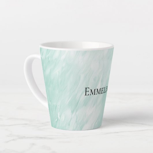 シックなホワイトミントクリスマス カフェラテマグ (左アングル)