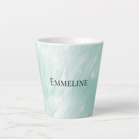 シックなホワイトミントクリスマス カフェラテマグ (正面)