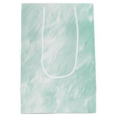 シックなホワイトミントクリスマス ミディアムペーパーバッグ (裏面)