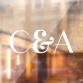 シックなホワイトモノグラムアンパサンド結婚アールデコ ウィンドウサイン (シート2)