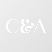 シックなホワイトモノグラムアンパサンド結婚アールデコ ウィンドウサイン (シート)