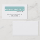 シックなホワイトライトブルートレンディー名刺 名刺 (正面/裏面)