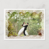 シックなホワイトレース結婚トリミングの感謝してい写真 ポストカード (正面)