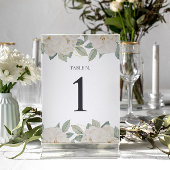 シックなホワイトロパーソナライズされたーズテーブル番号 テーブルナンバー