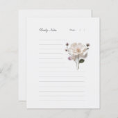 シックなホワイトローズライン文房具デイリーノート紙 (正面/裏面)