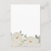 シックなホワイトローズ結婚フローラ詳細QRコード エンクロージャーカード (裏面)