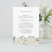 シックなホワイトロ結婚ーズゲスト詳細 エンクロージャーカード (スタンド正面)