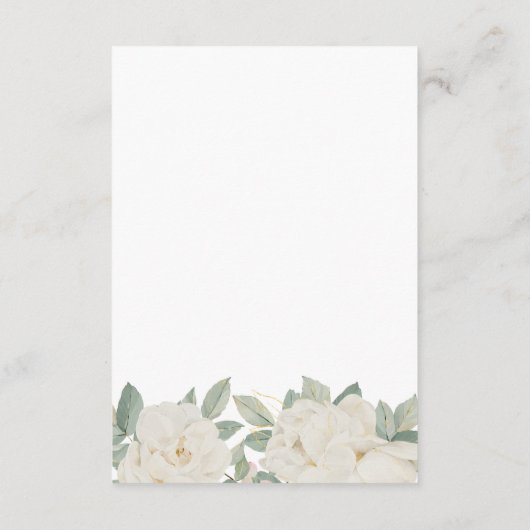 シックなホワイトロ結婚ーズゲスト詳細 エンクロージャーカード (裏面)