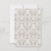 シックなホワイト素晴らし金ゴールドギャツビーアールデコ1920s RSVP (裏面)