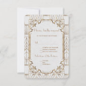 シックなホワイト素晴らし金ゴールドギャツビーアールデコ1920s RSVP (正面)