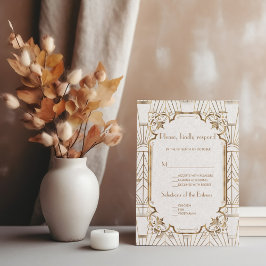 シックなホワイト素晴らし金ゴールドギャツビーアールデコ1920s RSVP