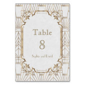 シックなホワイト金ゴールド素晴らしギャツビーアールデコテーブル番号 テーブルナンバー (裏面)
