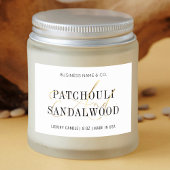 シックなホワイト&金ゴールドモダンキャンドルジャー製品ラベル フードラベル