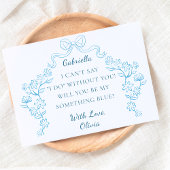 シックなボウフティーブルークルーブライダルパーティ提案 カード