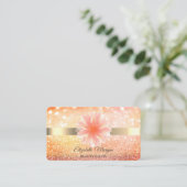 シックなボケ蓮の花ヨガレイキ 名刺 (スタンド正面)
