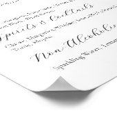 シックなボタニカルクレストシグネチャードリンク結婚のサイン ポスター (角)