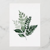 シックなボタニカルフレ結婚ーム実在のホイル招待状 箔招待状 (裏面)