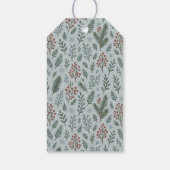 シックなボタニカルホリーベリーフローラルパターン ギフトタグ (裏面)