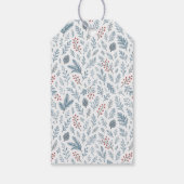 シックなボタニカルホリーベリーフローラルパターン ギフトタグ (裏面)