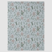 シックなボタニカルホリーベリーフローラルパターン 薄葉紙 (正面)