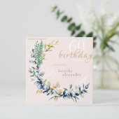 シックなボタニカルリースのマイルストーン誕生日招待状 招待状 (スタンド正面)