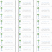 シックなボックウッドボーイベビーシャワーゲスト住所 シール (正面)