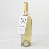 シックなボトルHANGER_THANKモノグラムおよび名前 ボトルネックタグ (アングル)