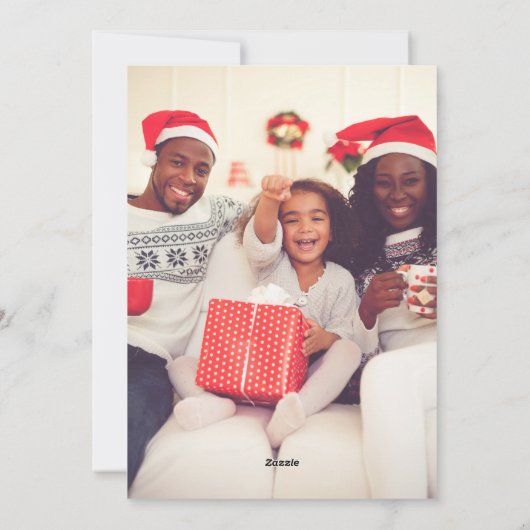 シックなボヘミアンクリスマスフルページフォト シーズンカード (裏面)