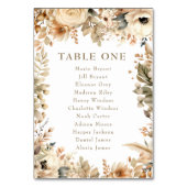 シックなボホの花 |秋結婚花 テーブルナンバー (裏面)