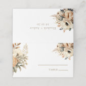 シックなボホの花 |秋結婚花 プレイスカード (外部開封)