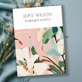 シックなボホカラフル絵を描フローラネックレスイヤリング 名刺