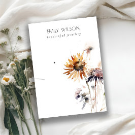 シックなボホドライワイルドフラワーネックレスイヤリングディスプレイ 名刺