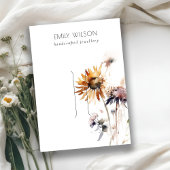 シックなボホドライワイルドフラワーヘアピンディスプレイテンプレート 名刺