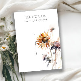 シックなボホドライワイルドフラワーヘアピンディスプレイテンプレート 名刺