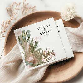 シックなボホピンクラン&ドライ葉結婚ズ スタンダードカクテルナプキン