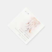 シックなボホフェザードリームキャッチャー結婚の水色 スタンダードカクテルナプキン (角)