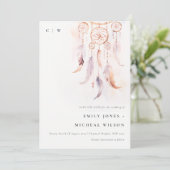 シックなボホフェザードリームキャッチャー結婚の水色 セーブザデート (スタンド正面)