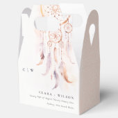 シックなボホフェザードリームキャッチャー結婚の水色 フェイバーボックス (オープン)