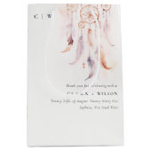 シックなボホフェザードリームキャッチャー結婚の水色 ミディアムペーパーバッグ