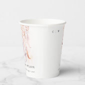 シックなボホフェザードリームキャッチャー結婚の水色 紙コップ (右)