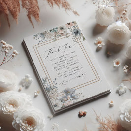 シックなボホフローラエレガントボヘミアンベビーシャワー サンキューカード