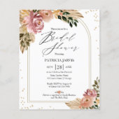 シックなボホフローラバジェットブライダルシャワー招待 チラシ (正面)
