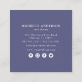 シックなボホボタニカルワイルドフラワーフェマニン スクエア名刺 (裏面)