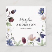 シックなボホボタニカルワイルドフラワーフェマニン スクエア名刺 (正面)