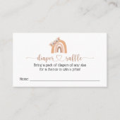 シックなボホレインボーおむつラッフルベビーシャワーカード 名刺 (正面)