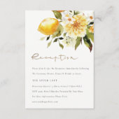 シックなボホレモンイエローフローラウェディングレセプション エンクロージャーカード (正面)