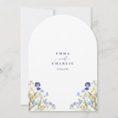 シックなボホワイルドフラワーウェディング日付を保存 招待状 (裏面)